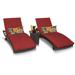Barbados Curved Chaise Set 2 Outdoor Furniture w/ Side Table