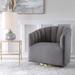 32.25"charcoal Gray Contemporary Tufted Swivel Chair