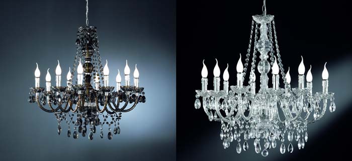 Reality|Trio Kronleuchter Lüster 10-flammig Acryl ~ klar Image