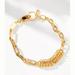 Anthropologie Jewelry | Anthropologie Gold Mixed Link Bracelet 8" | Color: Gold | Size: 8"