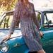 Anthropologie Dresses | Anthro Maeve Tiled Amethyst Long Sleeve Dress | Color: Green/Pink | Size: S