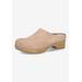 Extra Wide Width Women's Motto Clog Mule by Bella Vita in Almond Suede Leather (Size 7 1/2 WW)