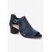 Extra Wide Width Women's Illiana Sandal by Bella Vita in Navy Suede Leather (Size 9 WW)