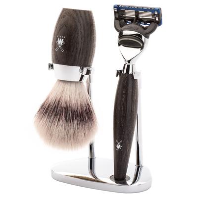 Mühle KOSMO 3-teiliges Rasierset, Silvertip Fibre®, mit Rasierhobel Griffmaterial Mooreiche Herren