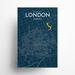 17 Stories London Canada City Map - Unframed Graphic Art Set Paper in Blue/White/Yellow | 36 H x 24 W x 0.05 D in | Wayfair