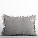 Gracie Oaks Stone Washed Beige w/ Fringes Cushion Cover Cotton Blend in Gray | 12 H x 20 W x 0.5 D in | Wayfair 19ED483331C44F6BB72C858197DBAEF1