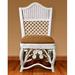 Rosalind Wheeler Stennett Dining Chair Upholstered/Wicker/Rattan/Fabric in White | 38.75 H x 24 W x 21.75 D in | Wayfair