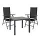 SVITA Set Gartentisch mit Stühlen Aluminium Glas Gartenmöbel-Set Sitzgruppe Grau