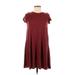 Derek Heart Casual Dress - A-Line: Red Solid Dresses - Women's Size Medium