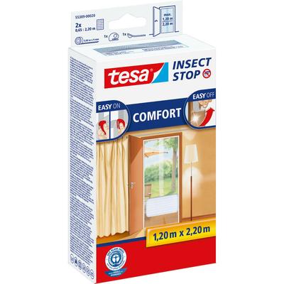 tesa Insect Stop COMFORT Fliegengitter für Türen - Insektenschutz Tür mit Klettband - Fliegen Netz