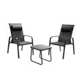 Costway 3 Pieces Patio Bistro Furniture Set with Adjustable Backrest-Black