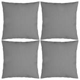 vidaXL Throw Pillows 4 pcs Gray 19.7"x19.7" Fabric - 19.7" x 19.7"