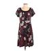 Apt. 9 Casual Dress: Purple Print Dresses - Women's Size P Petite