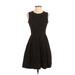 Gap Casual Dress - A-Line Crew Neck Sleeveless: Black Print Dresses - Women's Size 0