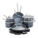 GreenPan Valencia Pro Hard Anodised Healthy Cearmic Non-Stick 16-Piece Cookware Set, Pots and Pan Set, Includes Frying Pans, Sauté, Sauce, Grill Pan, PFAS-Free, Induction, Oven Safe, Grey