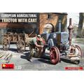 Miniart MIN38055 1:35-European Agricultural Tractor w/Cart Scale Model kit, Molded Color