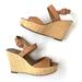 J. Crew Shoes | J Crew Strappy Tan Camel Leather Platform Wedges 10 Boho Burlap | Color: Cream/Tan | Size: 10