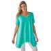 Plus Size Women's Lace Hankey Hem Tunic by Woman Within in Pretty Jade (Size 1X)