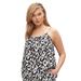 Plus Size Women's A-line Tank With Spaghetti Straps by ellos in Black Ivory Print (Size 26)