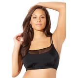 Plus Size Women's Loop Strap Mesh Bikini Top by Swimsuits For All in Black (Size 12)