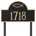 Montague Metal Products Inc. Icthus Classic Arch Standard Sign Address Plaque Metal | 10 H x 15.75 W x 0.25 D in | Wayfair PCS-0078S1-L-BRS