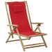 Foundry Select Patio Deck Chair Patio Sling Chair w/ Headrest for Deck Beach Bamboo Wood in Red | 37.01 H x 25.02 W x 35.04 D in | Wayfair