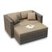 Wade Logan® Suffern 63" Wide Outdoor Patio Daybed w/ Sunbrella Cushions Metal in Gray | 32.25 H x 63 W x 63.75 D in | Wayfair