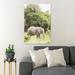 Bungalow Rose Gray Elephant w/ Trees Bright Tone Color - 1 Piece Rectangle Graphic Art Print On Wrapped Canvas in White | Wayfair