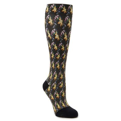 Alegria Women's Compression Socks Size M Black/Multi Floral