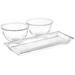 Gibson Home Sereno 3 Piece Glass Serving Platter and Bowl Set