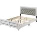 ACME Casilda Queen Bed with LED in Gray PU & White Finish