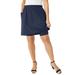 Plus Size Women's Everyday Stretch Cotton Skort by Jessica London in Navy (Size 3X)