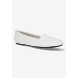 Wide Width Women's Thrill Pointed Toe Loafer by Easy Street in White (Size 7 1/2 W)