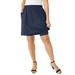Plus Size Women's Everyday Stretch Cotton Skort by Jessica London in Navy (Size L)