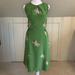 Anthropologie Dresses | Anthropologie Green Twinkle Star Silk Dress With Polka Dots | Color: Green/Tan | Size: 12
