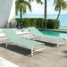 Outdoor Aluminum Mesh Chaise Lounge Chairs and Side Table, Sun Lounger with Adjustable Backrest