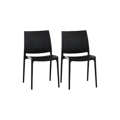 CLP 2er Set Stühle Maya schwarz