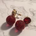 J. Crew Jewelry | Like New Vtg J. Crew Red Glass Ball Drop Earrings | Color: Gold/Red | Size: Os