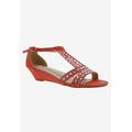 Wide Width Women's Laaris T-Strap Sandal by Bellini in Orange Microsuede (Size 8 W)