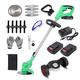 24V Cordless Garden Electric Weed Eater Grass Lawn Edger Trimmer Strimmer Brush Cutter 3 in 1 lawn mower Telescopic Lightweight Powerful Grass Trimmer with Battery and Charger for Weed Wacker,Yard