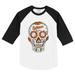 Toddler Tiny Turnip White/Black Baltimore Orioles Sugar Skull Raglan 3/4 Sleeve T-Shirt