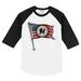 Infant Tiny Turnip White/Black Miami Marlins Baseball Flag Raglan 3/4 Sleeve T-Shirt