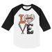 Infant Tiny Turnip White/Black San Francisco Giants Baseball Love Raglan 3/4 Sleeve T-Shirt
