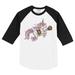 Toddler Tiny Turnip White/Black San Diego Padres Unicorn Raglan 3/4 Sleeve T-Shirt