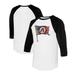 Women's Tiny Turnip White/Black Arizona Diamondbacks Baseball Flag Raglan 3/4 Sleeve T-Shirt