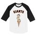 Toddler Tiny Turnip White/Black San Francisco Giants Triple Scoop Raglan 3/4 Sleeve T-Shirt