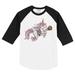 Toddler Tiny Turnip White/Black Colorado Rockies Unicorn Raglan 3/4 Sleeve T-Shirt