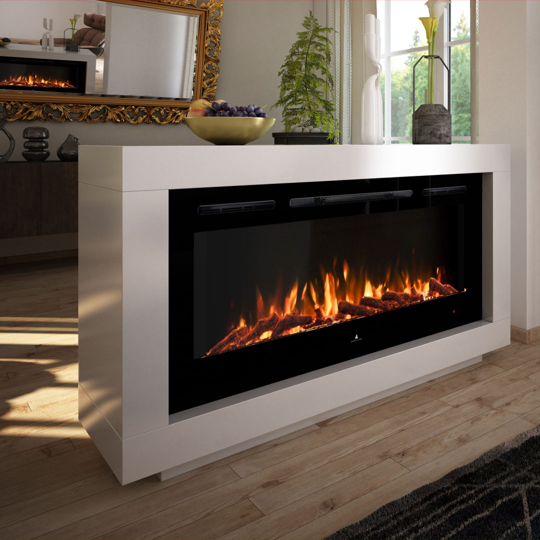 Noble Flame NEVADA [Design Raumteiler mit zweiseitigem Elektrofeuer]: Schwarz Image