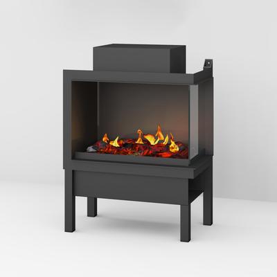 muenkel design wall fire electronic PRO FR 800 [Opti-myst Elektrokamineinsatz Wandeinbau]: Glas halbhoch, umlaufend - mit Dekoholz - Mit Heizung - Tank