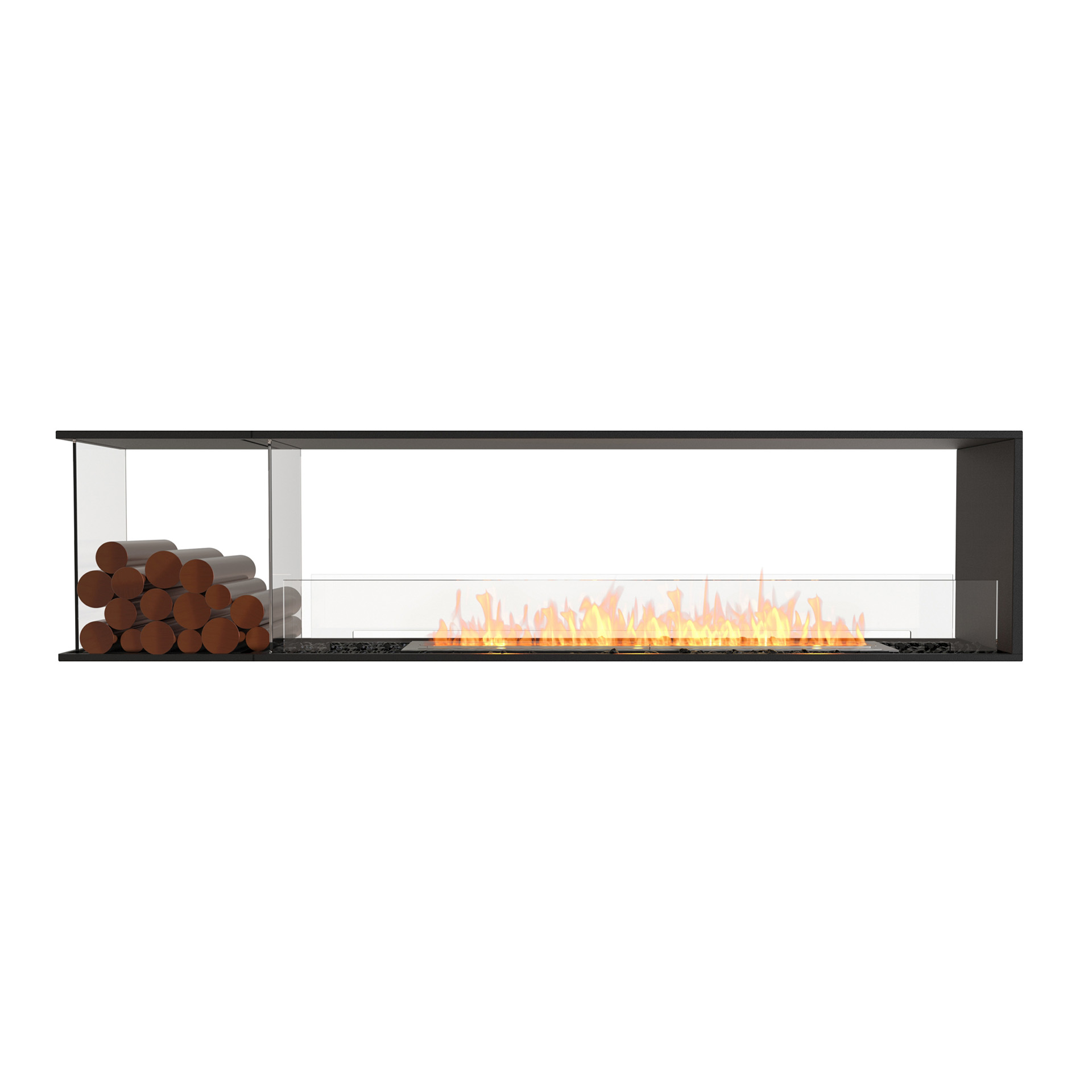 EcoSmart Flex - Raumtrenner - Dreiseitig geöffnet [Ethanol Einbau Gehäuse]: Flex86 - Holzbox linksseitig Image